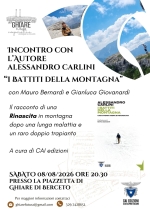 8 Agosto 2026 Incontro con l'autore Alessandro Carlini: "I battiti della montagna"