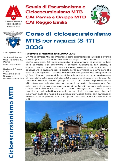 Corso di cicloescursionismo MTB per ragazzi (8-17)