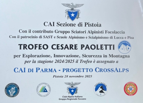 28 NOVEMBRE: IL CAI DI PISTOIA ASSEGNA IL PREMIO PAOLETTI A CROSSALPS