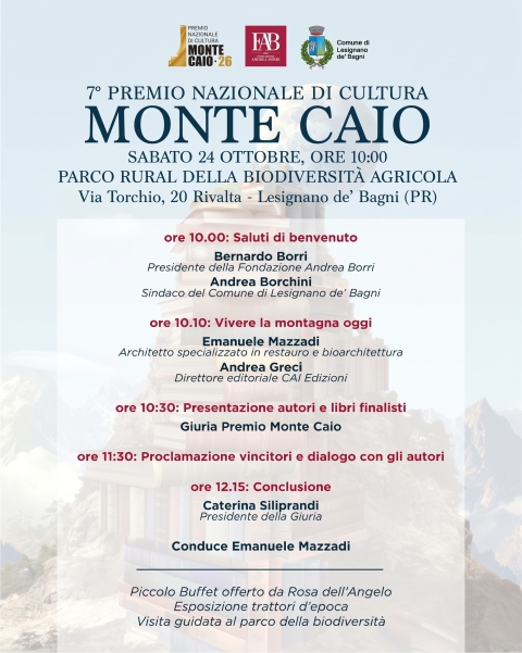 24 Ottobre 2026 - 7° Premio Nazionale di Cultura "Monte Caio"