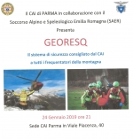 24 Gen 2019 - Il CAI di Parma in collaborazione con il Soccorso Alpino e Speleologico Emilia Romagna - SAER - presenta GEORESQ