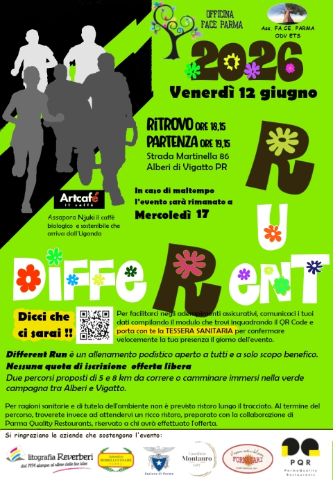 12 Giugno 2026 - Different Run Fa.Ce. Parma 2026