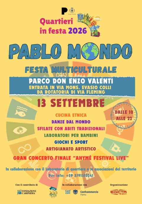 13 Settembre 2026 - Pablo Mondo: Festa Multiculturale del Quartiere Pablo